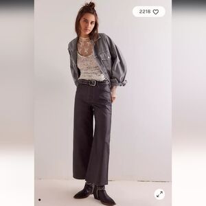 NWT We The Free by Free People Misha Vegan Gray Wide-Leg Women's Sz 26